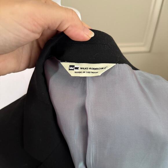 Wilke Rodriguez 38R Black Stretch Wool Mens Blazer Suit Jacket Sport Coat - Picture 4 of 6